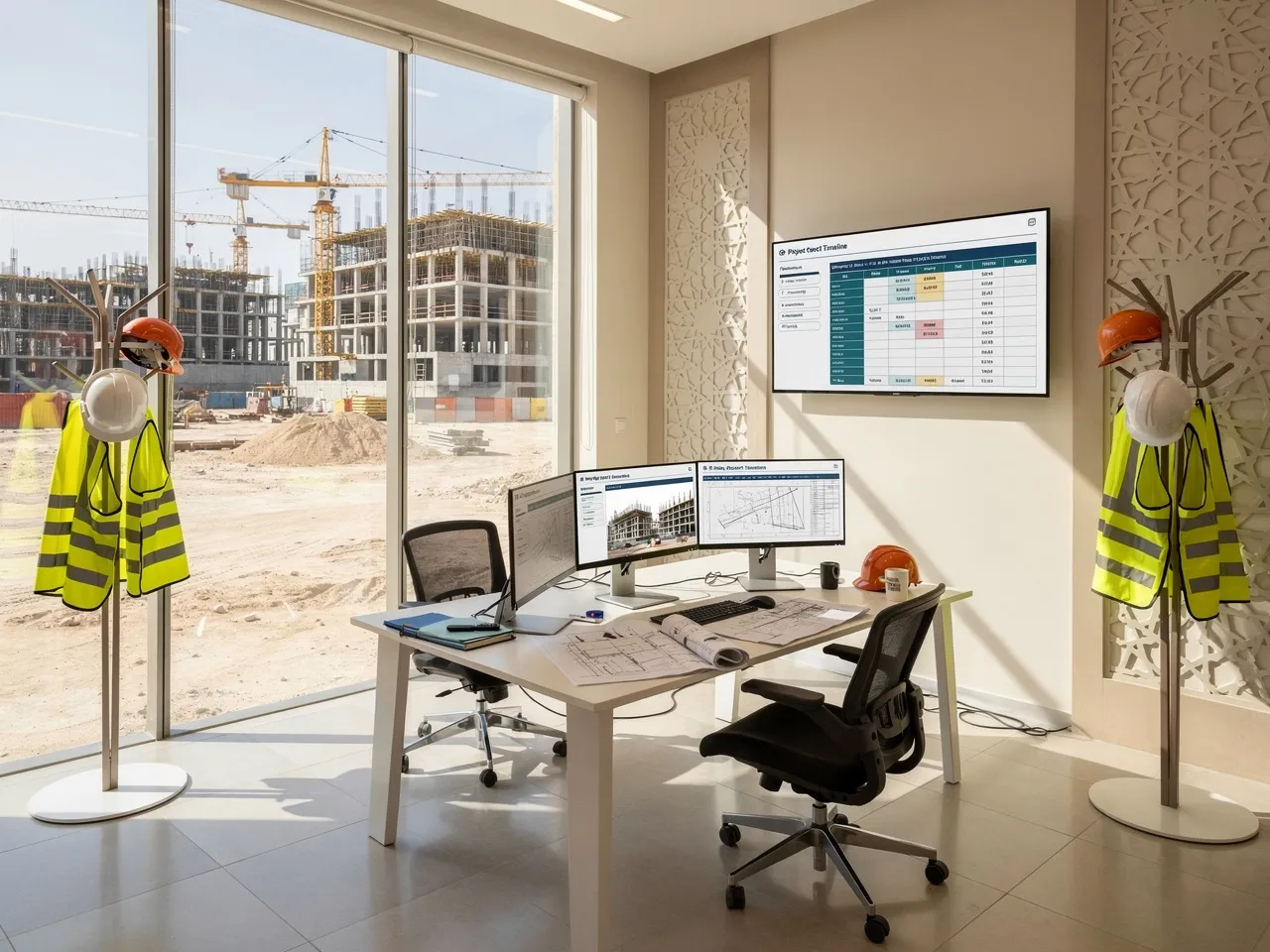 Modern construction site office in Qatar