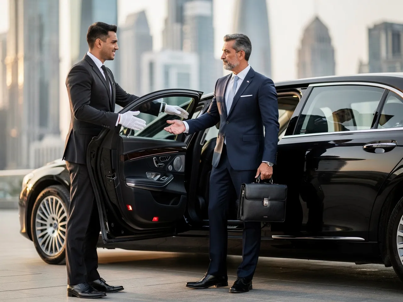 Chauffeur providing executive transport service