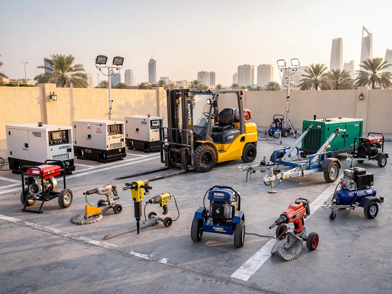 Variety of industrial equipment available for rental in Qatar