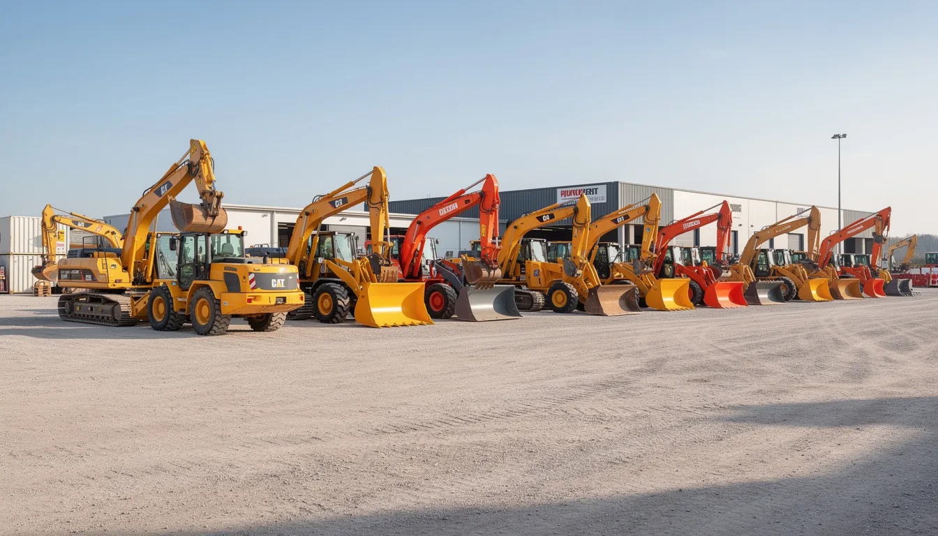 Fleet of construction equipment for rent