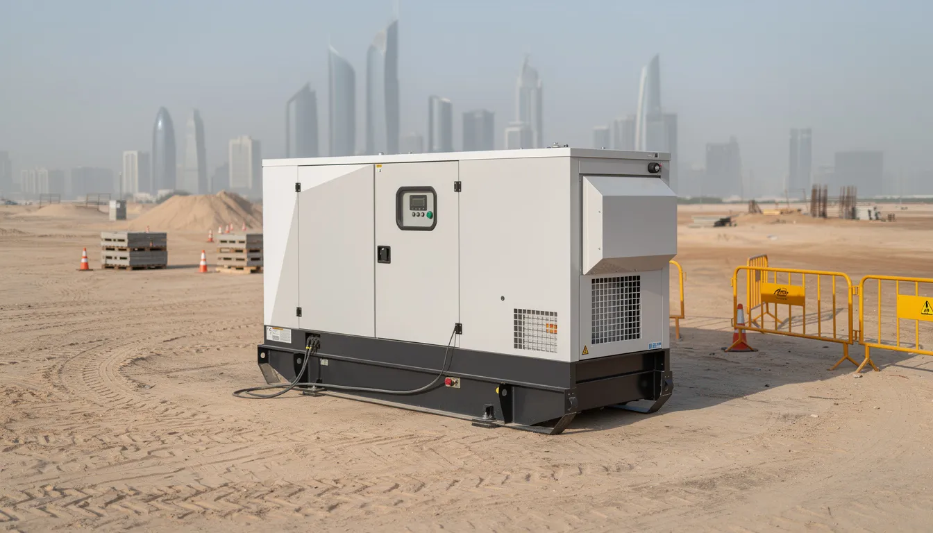Generator rental unit on a construction site in Qatar