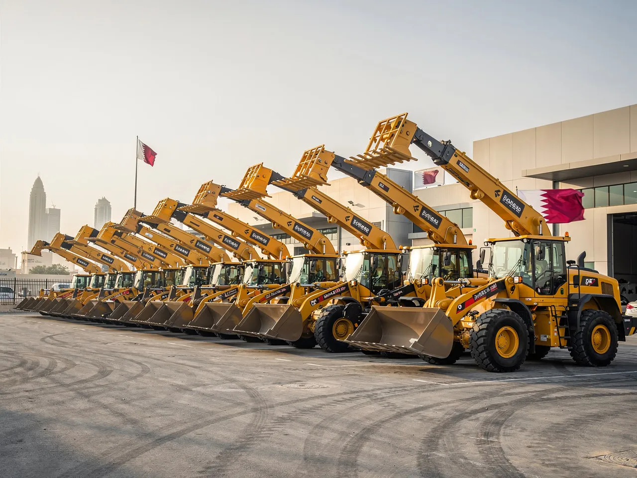 Fleet of heavy equipment for rent in Doha