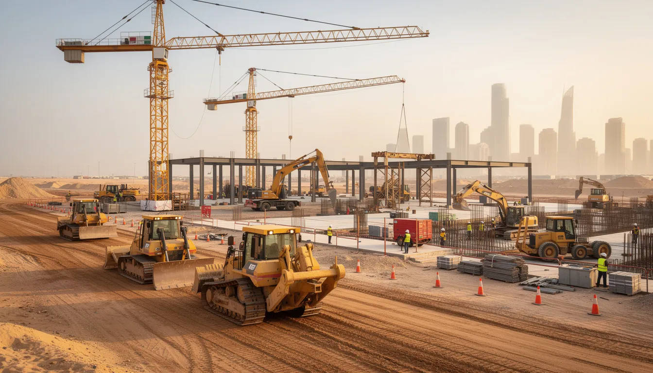 Long-term heavy equipment operation on a Doha construction site