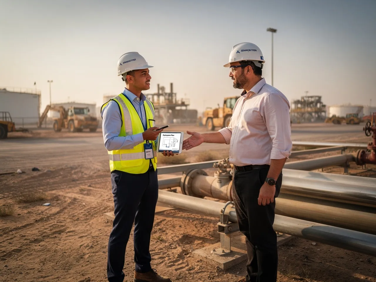 Client meeting on an industrial site in Qatar