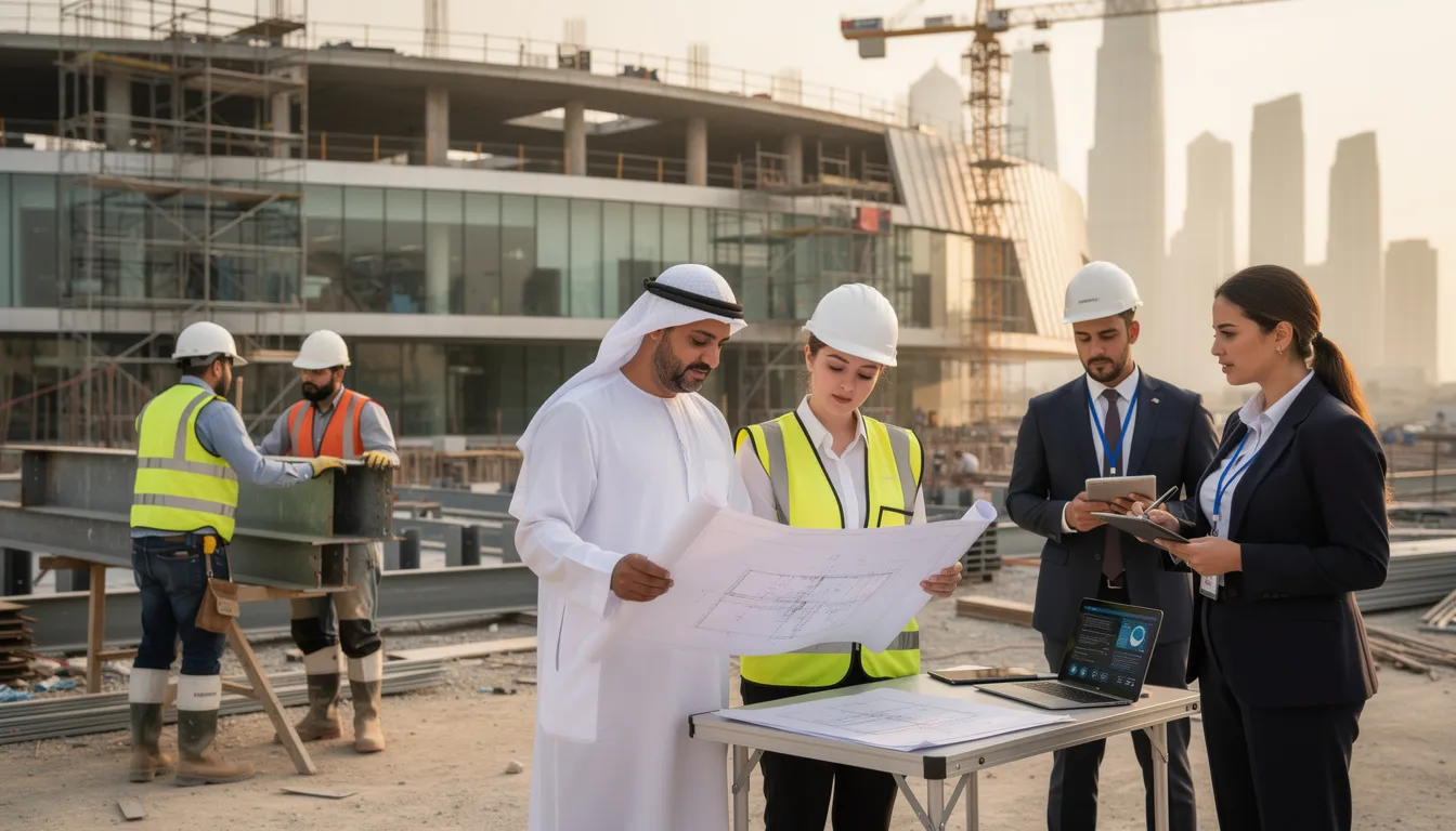 Diverse team of skilled workers collaborating in Doha