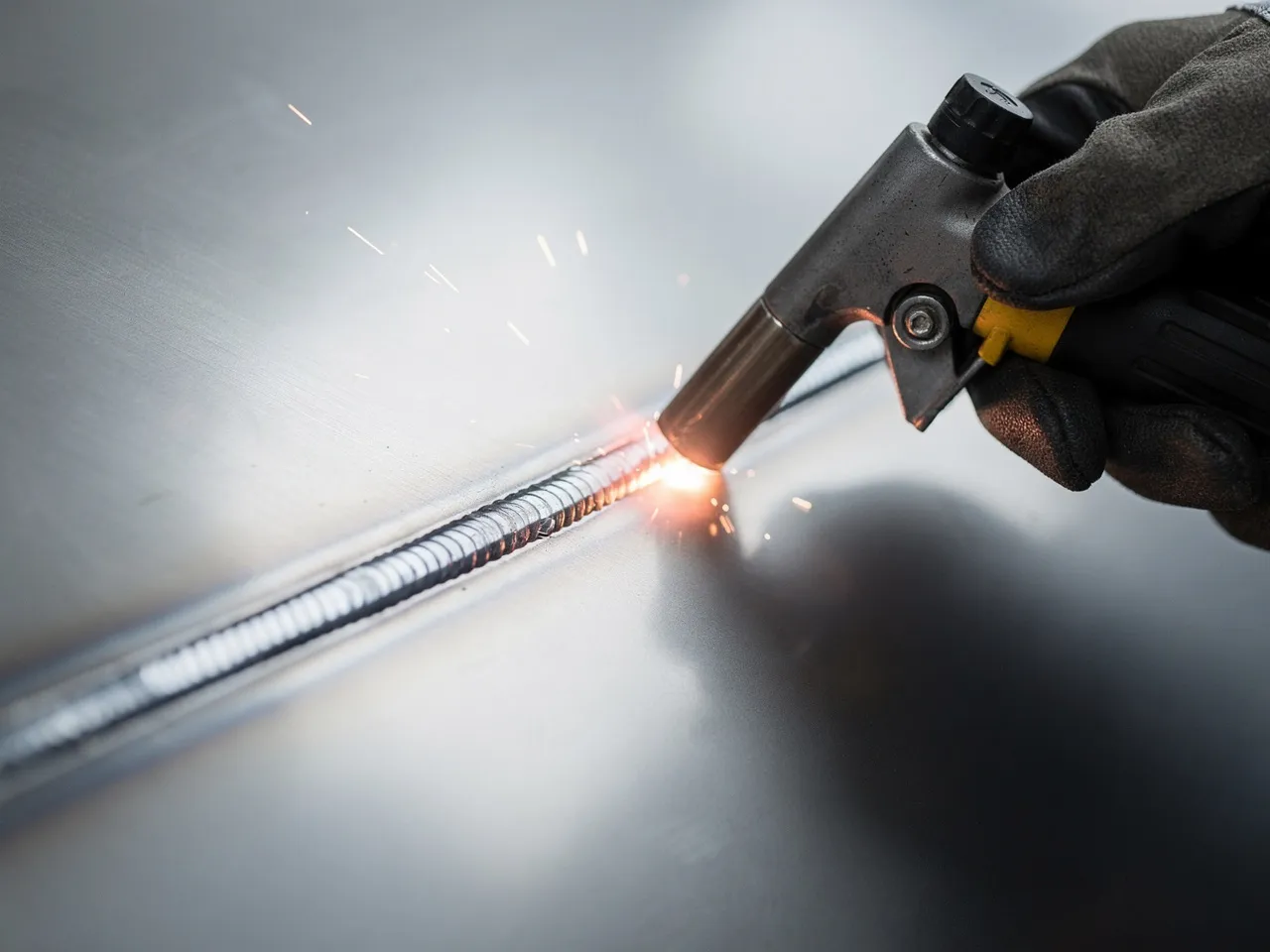 Close-up of a clean, strong weld seam