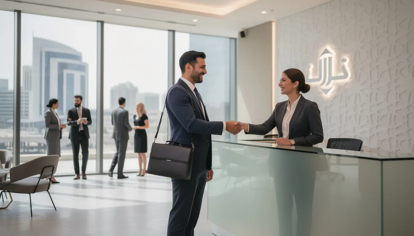 New employee welcomed into a modern office for permanent placement