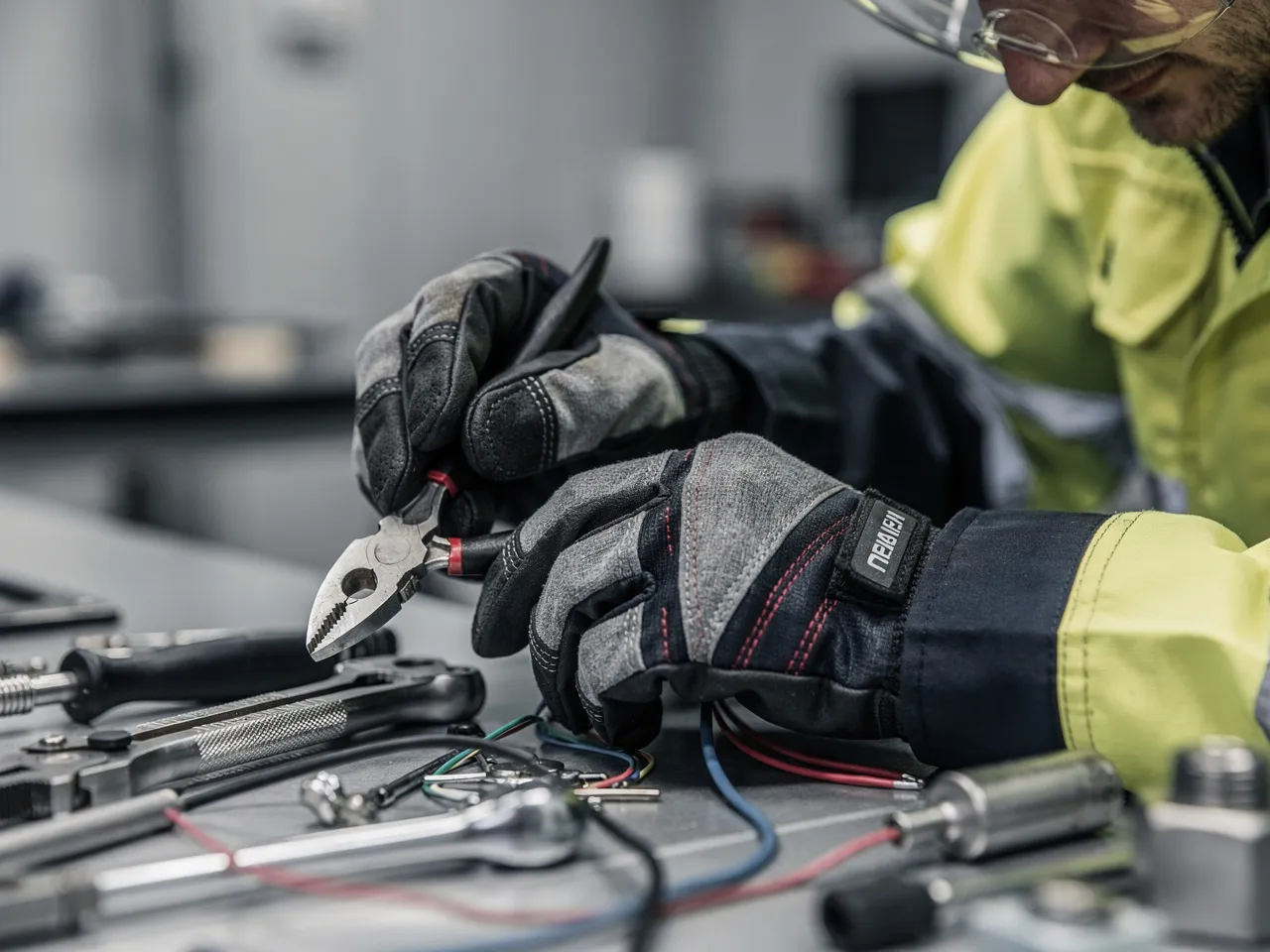 Skilled tradesperson performing precise work