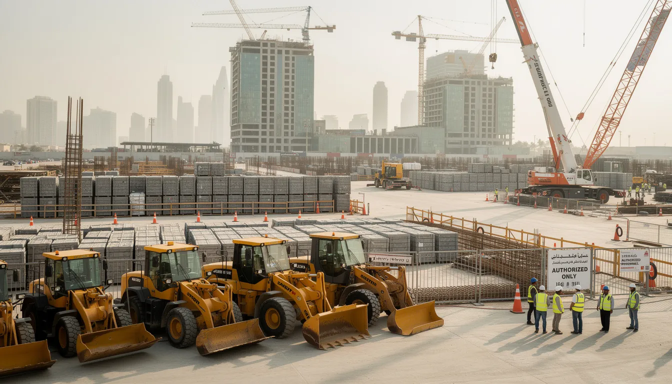 Construction equipment ready for short-term rental in Doha