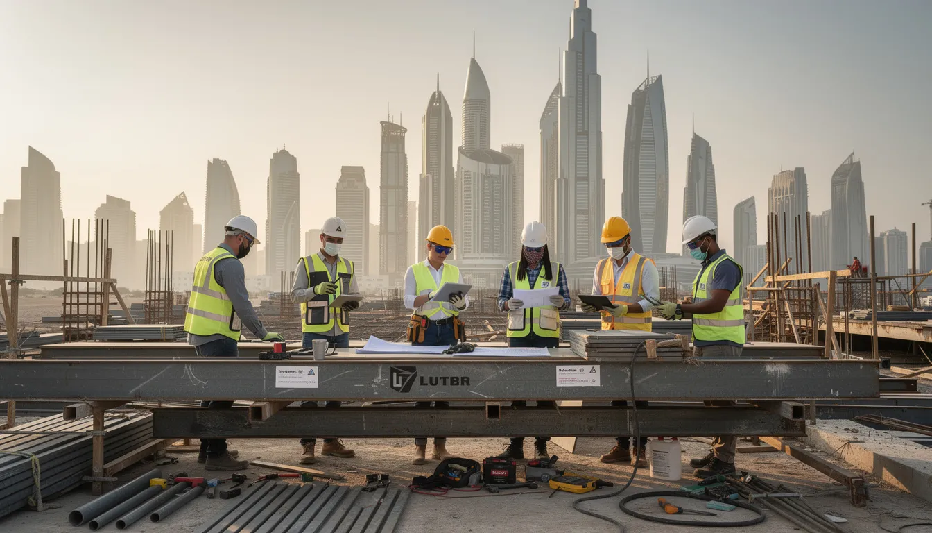 Diverse team of temporary workers on a Doha construction site