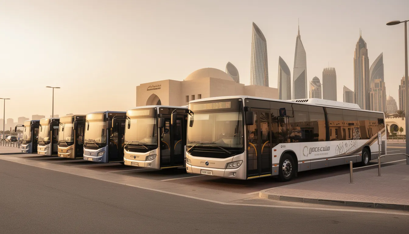 Fleet of buses in Doha, Qatar