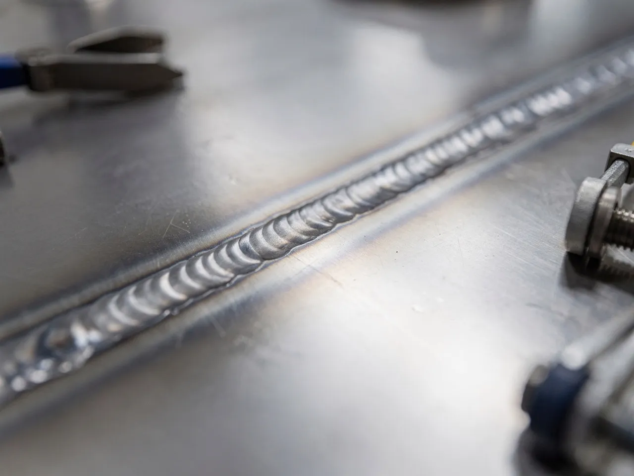 Close-up of a clean, professional weld seam